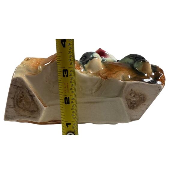 Vintage Ceramic Planter Bear on Log American Bisque Retro MCM Country Succulent - Picture 9 of 10